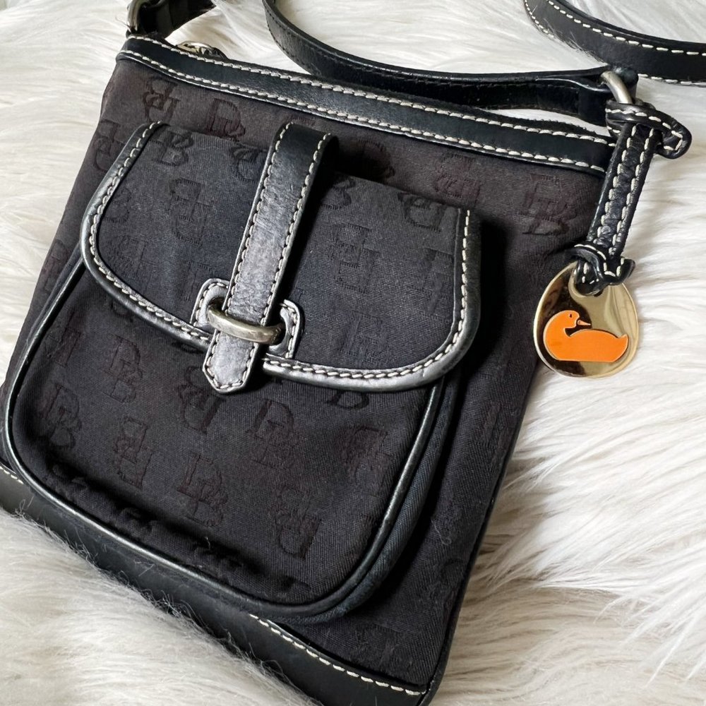 DOONEY & BOURKE Black Crossbody Letter Carrier Shoulder Handbag